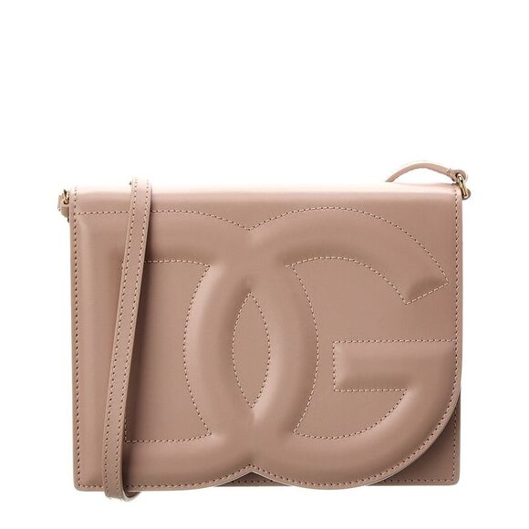 Dolce & Gabbana Handbags - Dolce & Gabbana Logo Leather Shoulder Bag, Pink